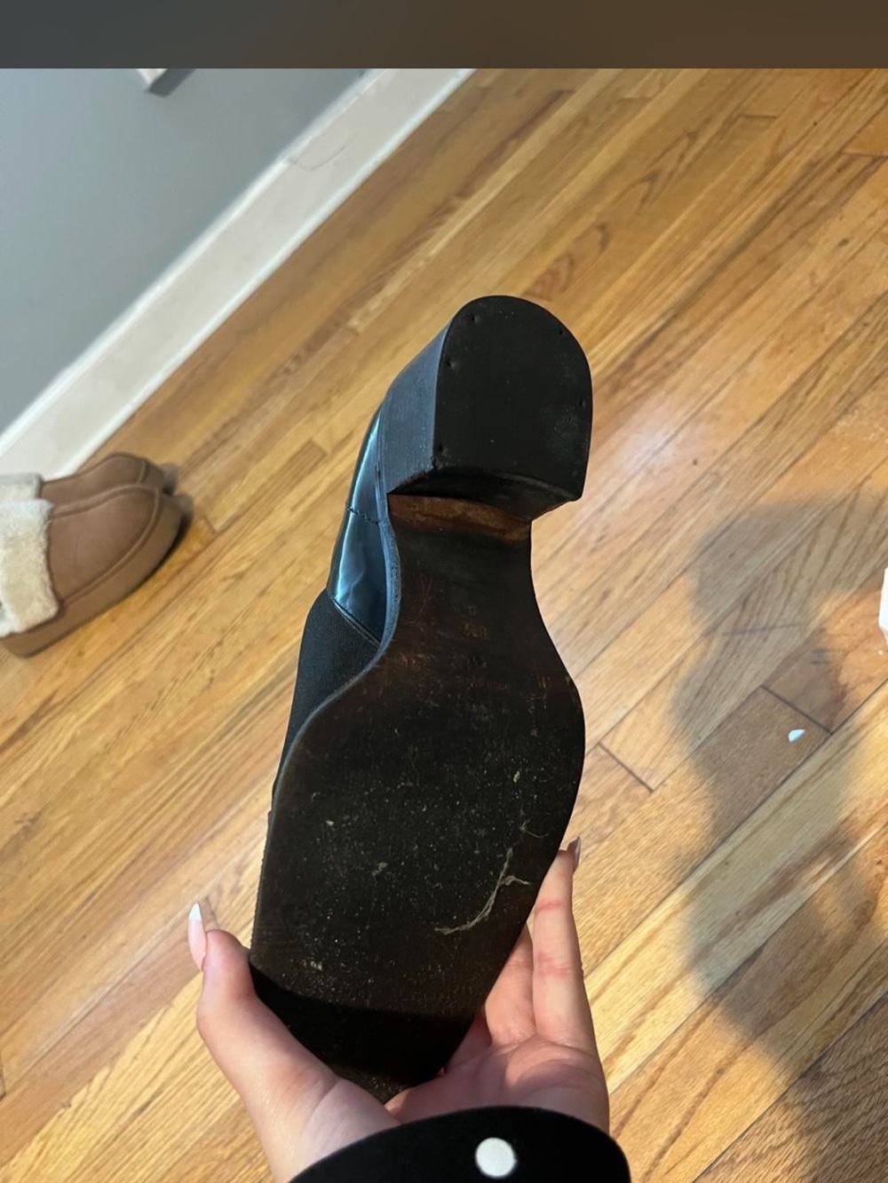 Na Spiga black leather loafers with a 2.5" heel